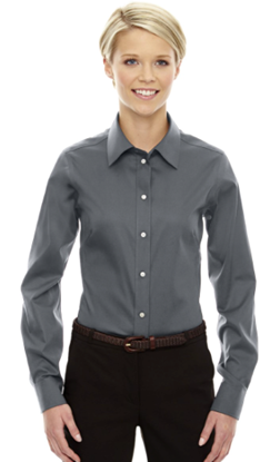 Picture of Devon & Jones Ladies Solid Stretch Twill Button Down